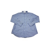 Chaps Shirt Mens XL Blue Striped Long Sleeve Button Up Easy Care Collared Top - $18.69