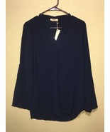 Timeson Women&#39;s navy Long Sleeve Blouse sz m new - $319.48 MXN