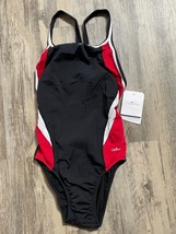 NWT Dolfin Women&#39;s Swim Bathing Suit Black Red White Swimsuit One Piece - £13.50 GBP