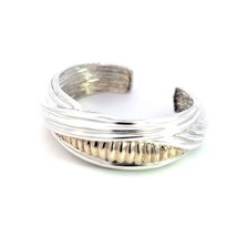 Tiffany &amp; Co Estate Bangle Bracelet 7.5&quot; Sterling Silver 14k TIF545 - $980.10