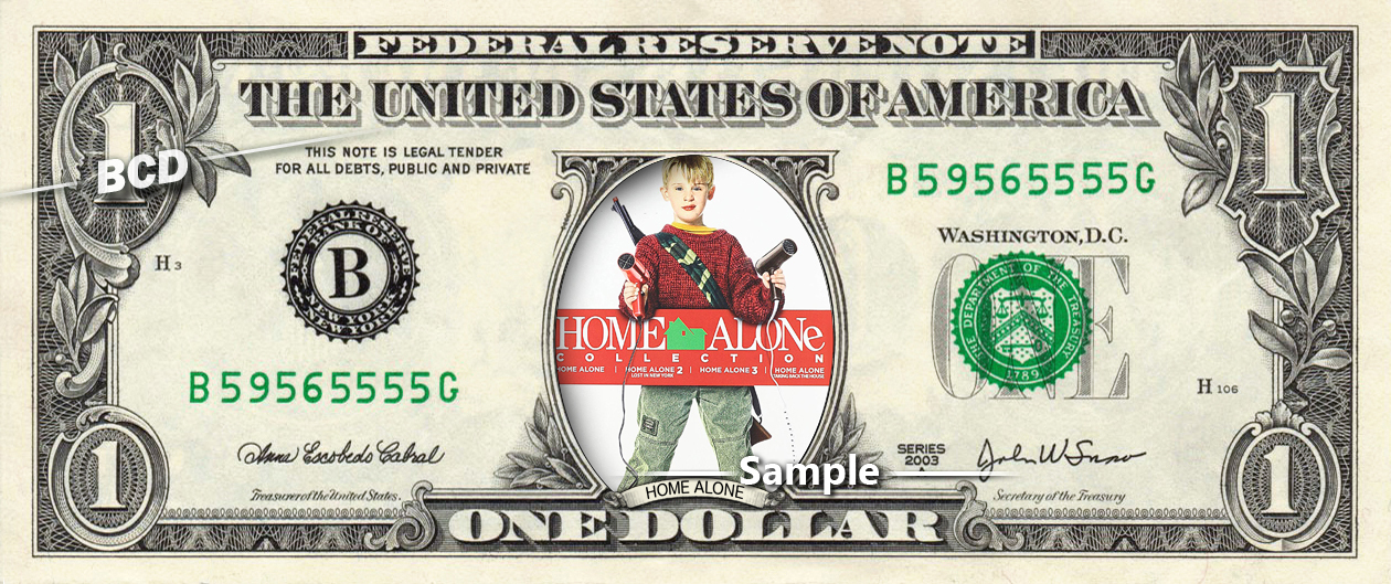 Home Alone Movie on a REAL Dollar Bill Cash Money Collectible Memorabilia Bank - $8.88