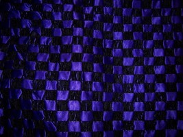 32″ X 50″ + Black Chenille Woven W/ Purple Satin Ribbon Fabric Crafts Trim Decor - $36.00