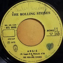 Rolling Stones Angie / Silver Train 7” Mono 45rpm From Peru Jagger - £11.99 GBP