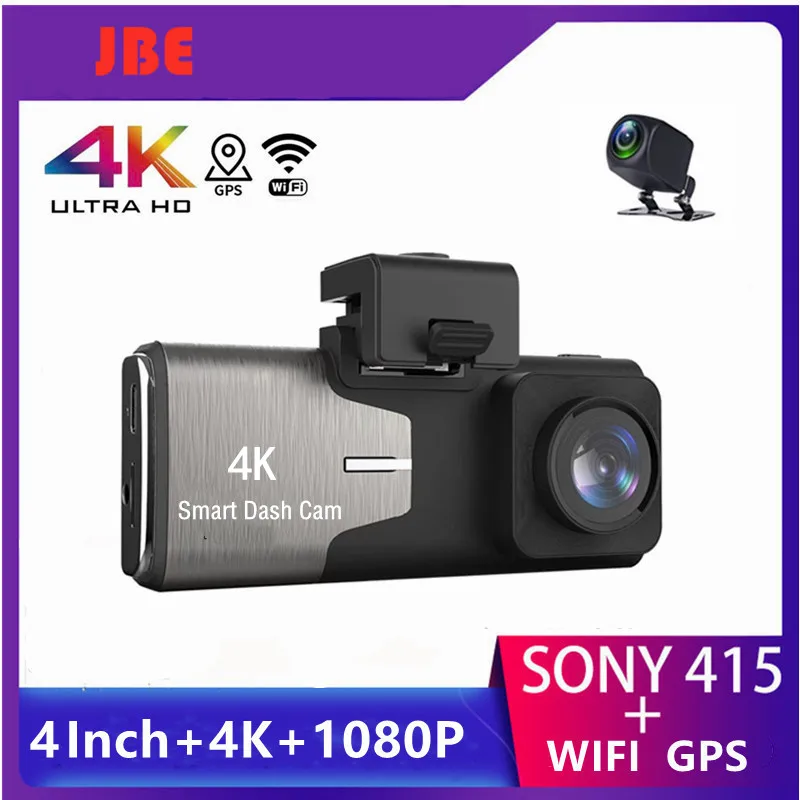 4Inch 4K Dash Cam Dual Lens Ultra Hd Real Car Dvr Camera Wifi Gps Rear View - £72.49 GBP+