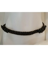 All Saints Double Buckle Belt Womens Sz M L Brown Braided Leather Spital... - $23.98