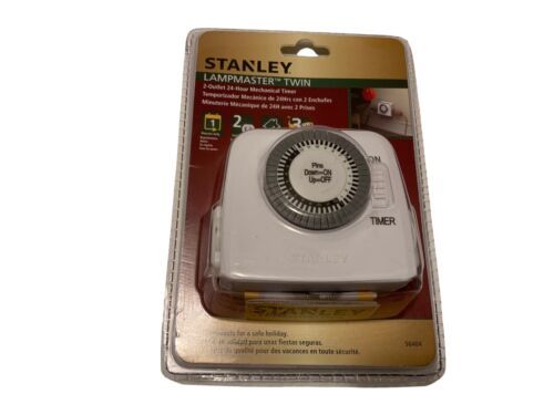Stanley Lampmaster Twin - 2 Outlet 24 Hour Mechanical Timer- New/Sealed - $14.99