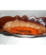 Drip Glaze Serving Relish Dish Pottery Vintage Oblong Brown Orange MCM M... - £15.74 GBP