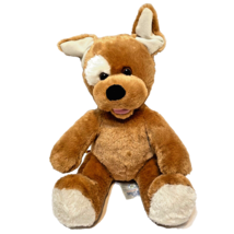 Build A Bear Soft Brown Tan Puppy Dog Spot Eye Stuffed Animal Lovey 13" Retired - $13.59