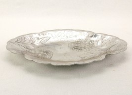 Vintage Aluminum 9&quot; Oval Serving Dish, Scalloped Rim, Candies, Mints, Bon Bons - $14.65