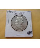 1957 D BENJAMIN FRANKLIN HALF DOLLAR  90% SILVER  CIRCULATED - €20,88 EUR