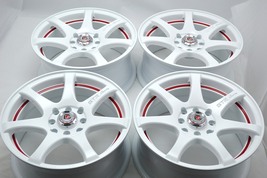 New DDR ZK15 15x6.5 4x100/114.3 35mm White Finish Red 15" Wheels Rims (S... - $639.00