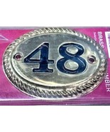 No. 48 House Door Number Black and Gold Heavy Solid Cast Brass Oval Home... - £6.33 GBP
