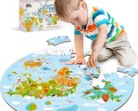 Floor Puzzles For Kids Ages 3-5 4-8, Toddlers Wooden Jigsaw Puzzles, Rou... - $40.99