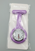 Nurses Watch Pin Brooch Silicone Purple Lapel Jelly Cover Quartz Fashion... - $5.50