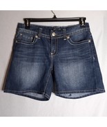 Seven7 Women&#39;s Bermuda Mid-Rise Dark Wash Denim Jean Shorts Size 10 - £16.61 GBP