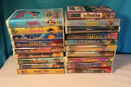Lot 18 Disney VHS Movies Mulan Tarzan The Lion King Aladdin Fantasia Cinderella - £55.28 GBP