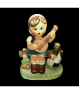 Vintage Napcoware Girl Playing Mandolin Porcelain Figurine Japan Numbered - £17.47 GBP