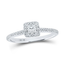 10kt White Gold Princess Diamond Halo Bridal Wedding Engagement Ring 1/3 Cttw - £594.34 GBP