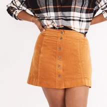 MADEWELL Velveteen Metropolis Snap Skirt - Plus Size 22 - Orange Rust Mini - $35.00