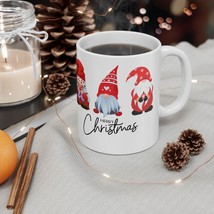 Christmas Gnomes Ceramic Mug (11oz, 15oz) - Merry Christmas Red Design, Dishwash - £12.71 GBP