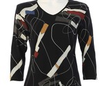 Jess &amp; Jane Women&#39;s Countours Printed Cotton Top Black - $50.00