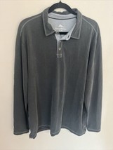 Tommy Bahama Polo Shirt Men XXL 2XL Gray Long Sleeve - $13.55