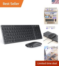 Slim Wireless Keyboard and Mouse for Mac - Quiet, Stainless Steel Finish - $54.00