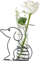 Desktop Glass Planter Vase, with Holder for Home Decoration Creative Dog Plant - £24.93 GBP