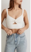 Madewell Women&#39;s Cut Out Knot Front Crop Tank Top Ivory XL NWOT - £12.42 GBP