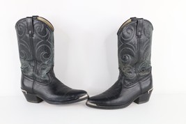 Vintage 70s Acme Mens 8 D Distressed Leather Metal Tip Western Cowboy Boots USA - £100.93 GBP