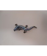 Gecko Lizard Rhinestone Brooch Gun Metal Grey 3&quot; - £5.33 GBP