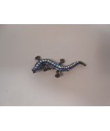 Gecko Lizard Rhinestone Brooch Gun Metal Grey 3&quot; - $129.70 MXN
