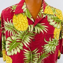 Pussers Hawaiian Aloha L  Shirt Pineapples Palm Leaves Tapas Coconut But... - £39.86 GBP