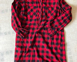 Eddie Bauer Red Black Plaid Check Shirt Dress Tunic Womens Size 16 Pocke... - £21.75 GBP