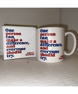 JFK Quotable Quote Coffee Mug Cup - One Person Can Make A Difference... - £14.69 GBP