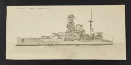 Corazzata Hms Barham Battle Ship Original Pencil Sketch Art - £71.18 GBP