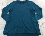 Soft Surroundings Sweater Womens Large Blue Open Back Sheer Panel Wool B... - £22.56 GBP