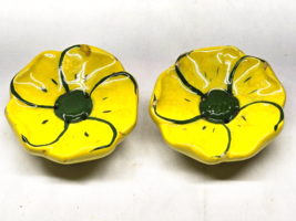 Vintage Yellow Flower Salt &amp; Pepper Shaker Set Lily Daisy - Farmhouse Co... - €8,50 EUR
