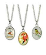 SET OF 3 BIRD NECKLACES 3pcs Colorful 1&quot; Pendant Necklace Cute Fashion J... - €4,28 EUR