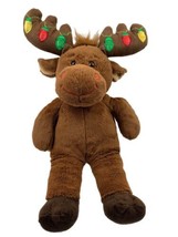 BABW Build a Bear 18&quot; Brown Christmas Hal Moose Light Up Antlers Holiday Plush  - £15.73 GBP