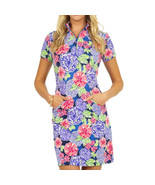 NWT Ladies IBKUL LARISA Navy Multi Short Sleeve Mock Golf Dress - XS S M... - $1,144.28 MXN