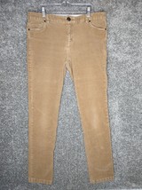 Lands End Jeans Womens 12 Tan Corduroy Cotton Mid-Rise Slim Straight Leg... - £11.73 GBP