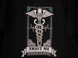 Tee Fury Doctor Who Large &quot;The Doctor Is In&quot; Medical Seal Mash Up Shirt Black - £11.19 GBP