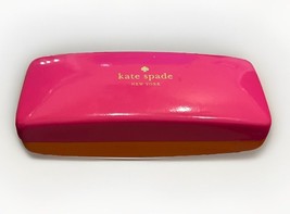 Kate Spade Pink/Orange Eyeglass Hard Clamshell Case Eyes Design Inside/ Preowned - $9.89