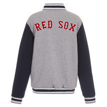 MLB Boston Red Sox Reversible Full Snap Fleece Jacket JHD  Embroidered  Logos - £105.84 GBP