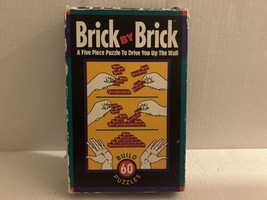 VTG 1992 Brick by Brick Building Puzzle Game 60 Puzzles. 54 Cards total - $19.79