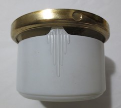 Vtg Art Deco White &amp; Clear Glass  Ceiling Light Fixture Ceiling flush mount - £59.73 GBP