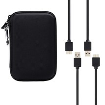 Portable Hard Drive CaseWith 2 Usb 3.0 Charger Cable, External Hard Drive Portab - £14.94 GBP