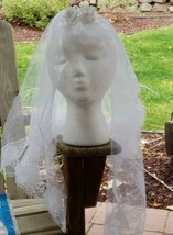 First Communion Veil Pearl Wreath Crown Layered Head Piece Holy Primera ... - $9.78