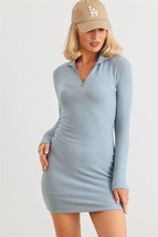 Women&#39;s Blue Flannel Mock Neck Mini Dress (S) - £26.90 GBP